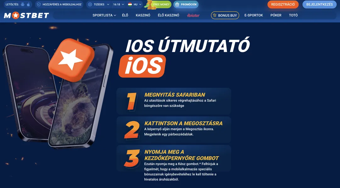 Mostbet alkalmazás és a mobilwebhely lehetőségei